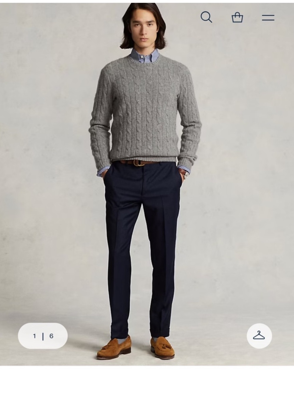 NWT! Lauren Ralph Lauren Navy Slim Fit Wool Twill Trousers.